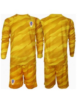 Hrvatska Golmanski Dječji Domaci Dres kompleti EP 2024 Dugim Rukavima (+ kratke hlače)